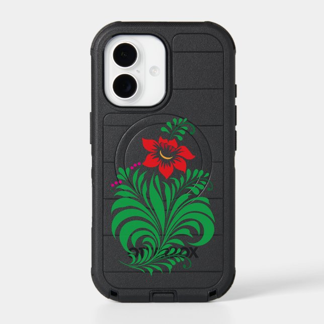 Ornamental Floral Flower Design – Elegant Otterbox iPhone Case (Back)