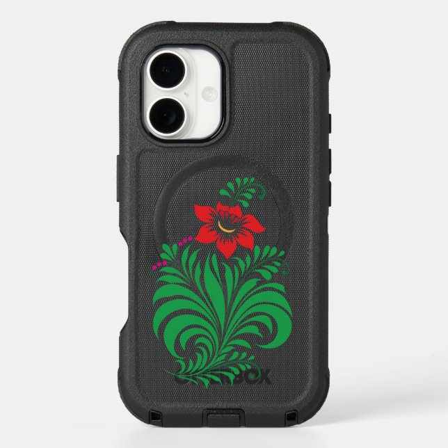 Ornamental Floral Flower Design – Elegant Otterbox iPhone Case (Back)