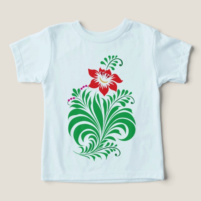 Ornamental Floral Flower Design – Elegant Toddler T-shirt (Design Front)