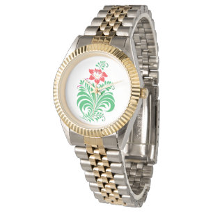 Ornamental Floral Flower Design – Elegant Watch