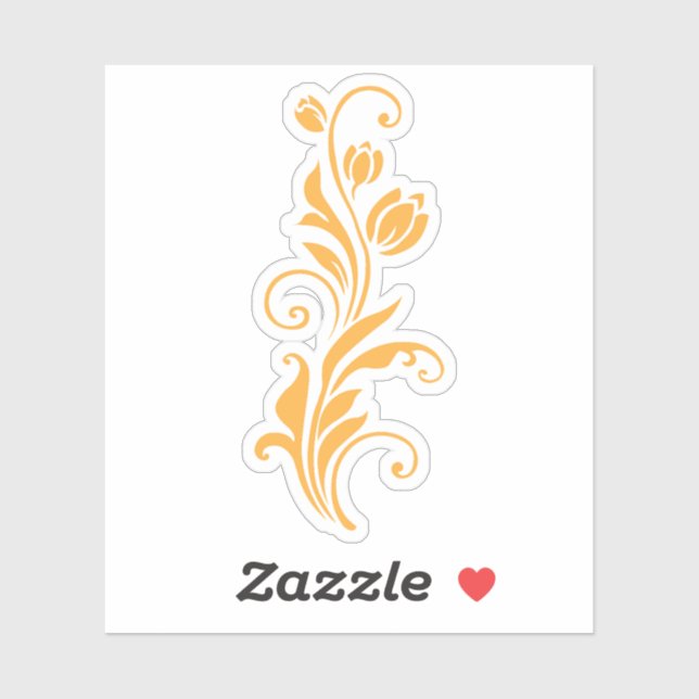 Ornamental Floral Flower Design  Sticker (Sheet)
