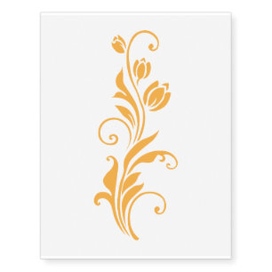 Ornamental Floral Flower Design  Temporary Tattoos