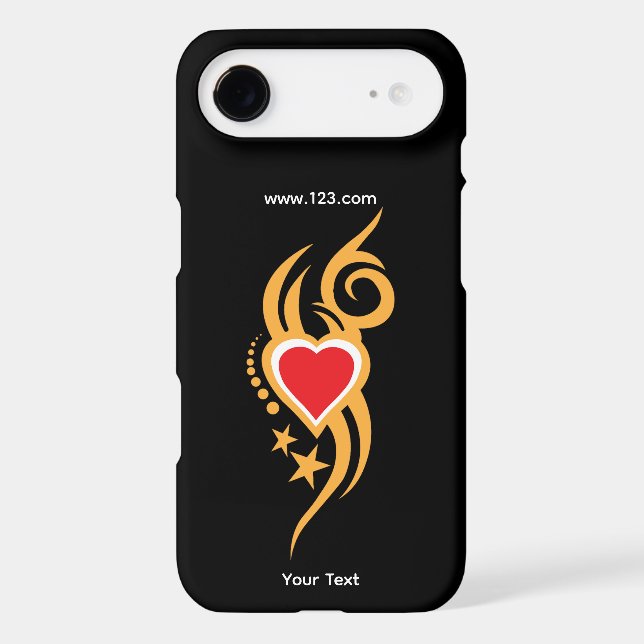 Ornamental Floral Heart Tattoo Case-Mate iPhone Case (Back)