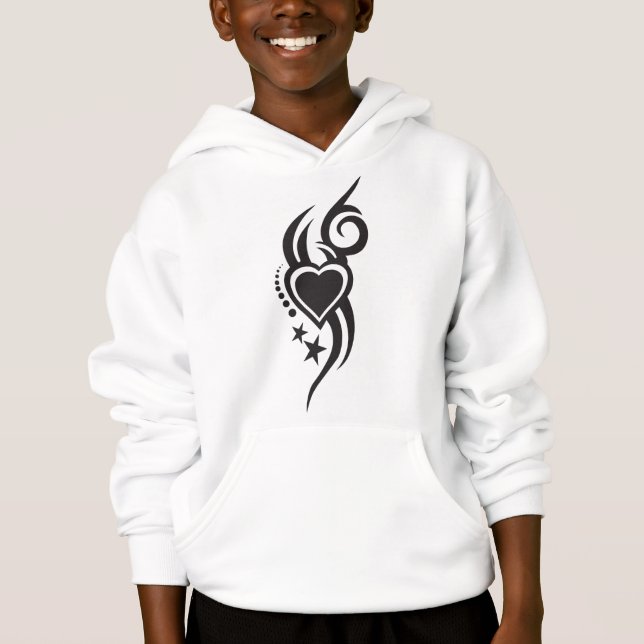 Ornamental Floral Heart Tattoo  Hoodie (Front)