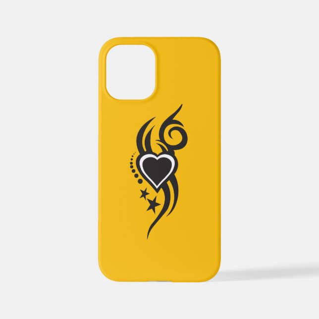 Ornamental Floral Heart Tattoo  iPhone Case (Back)
