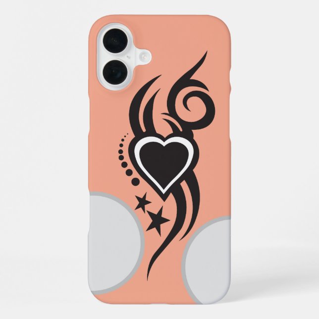 Ornamental Floral Heart Tattoo  iPhone Case (Back)
