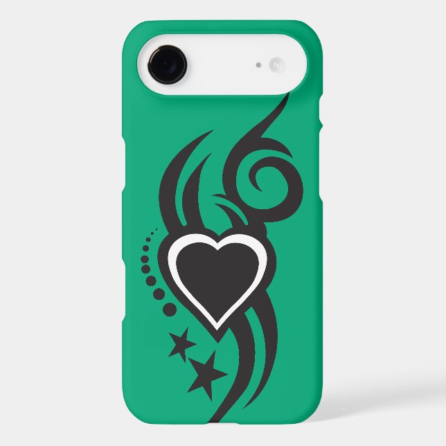 Ornamental Floral Heart Tattoo  iPhone Case (Back)