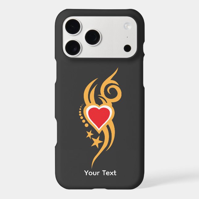 Ornamental Floral Heart Tattoo iPhone Case (Back)