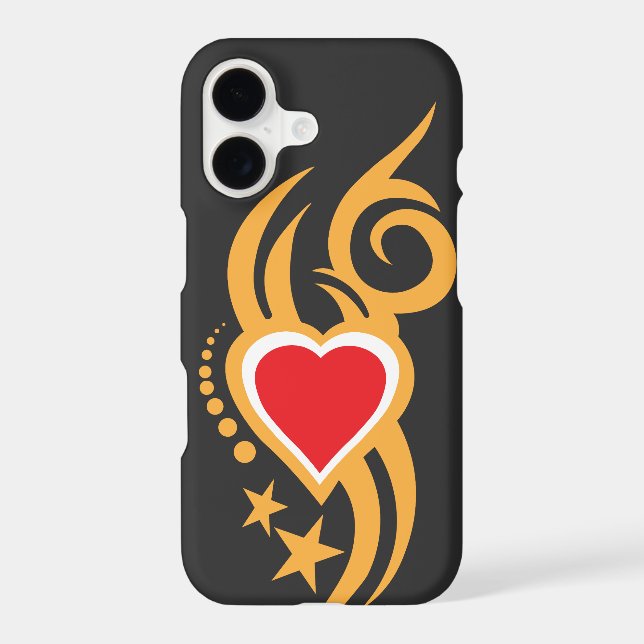 Ornamental Floral Heart Tattoo iPhone Case (Back)