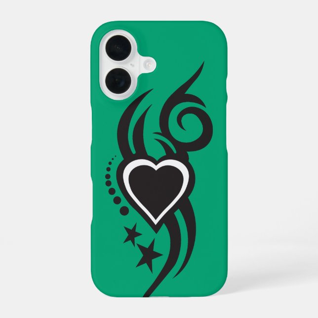 Ornamental Floral Heart Tattoo  iPhone Case (Back)