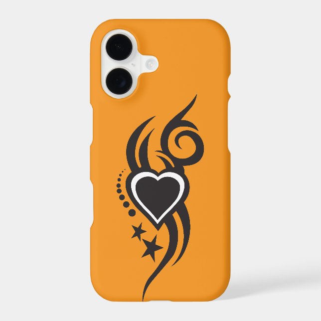 Ornamental Floral Heart Tattoo  iPhone Case (Back)