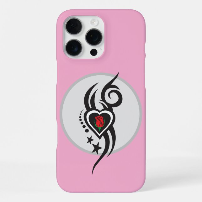 Ornamental Floral Heart Tattoo  iPhone Case (Back)