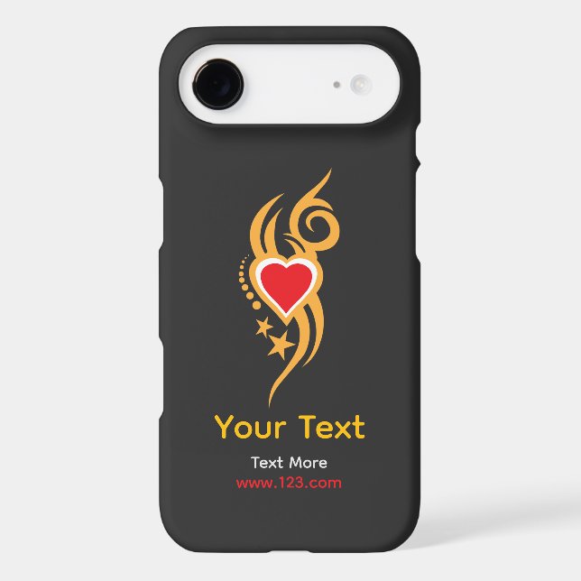 Ornamental Floral Heart Tattoo iPhone Case (Back)