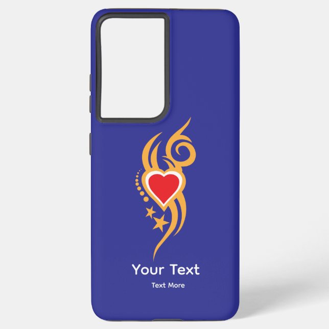 Ornamental Floral Heart Tattoo Samsung Galaxy Case (Back)