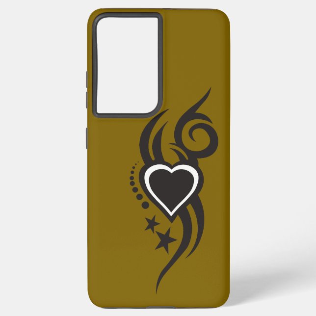Ornamental Floral Heart Tattoo  Samsung Galaxy Case (Back)