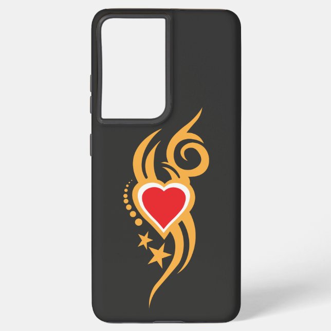 Ornamental Floral Heart Tattoo Samsung Galaxy Case (Back)