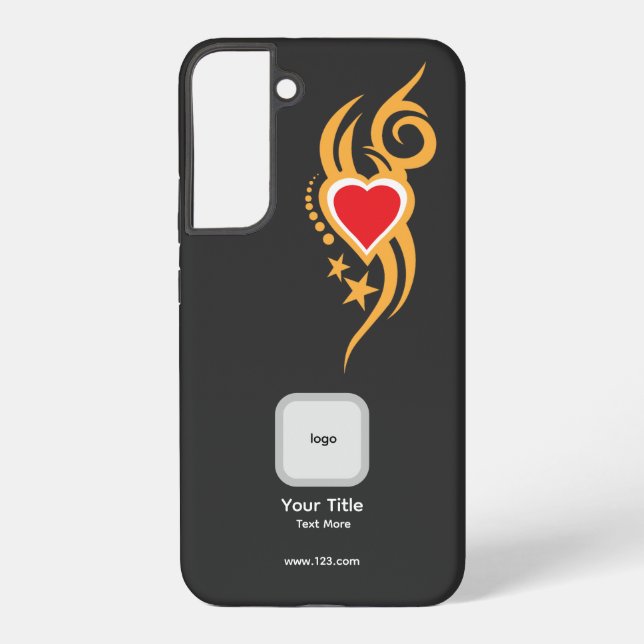 Ornamental Floral Heart Tattoo Samsung Galaxy Case (Back)