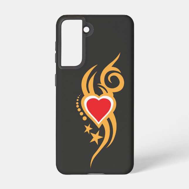 Ornamental Floral Heart Tattoo Samsung Galaxy Case (Back)