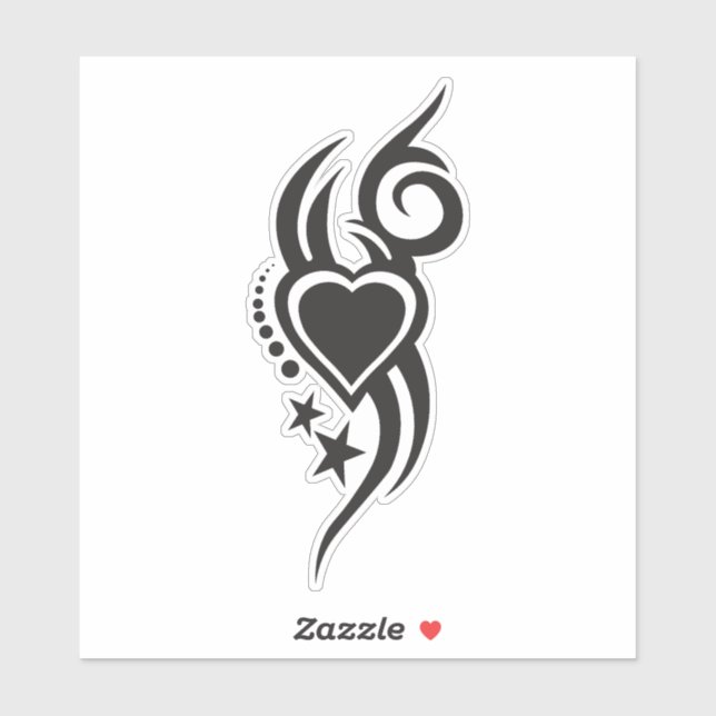 Ornamental Floral Heart Tattoo  Sticker (Sheet)
