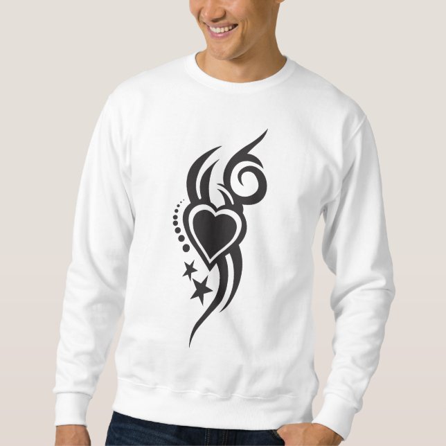 Ornamental Floral Heart Tattoo  Sweatshirt (Front)