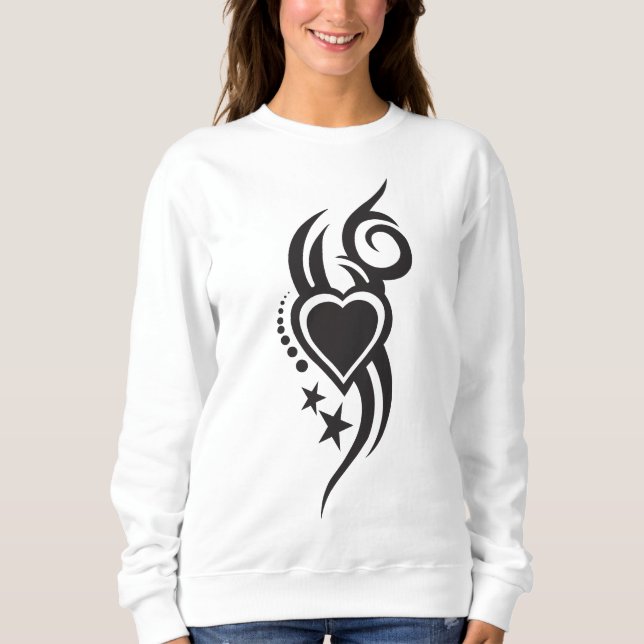 Ornamental Floral Heart Tattoo  Sweatshirt (Front)