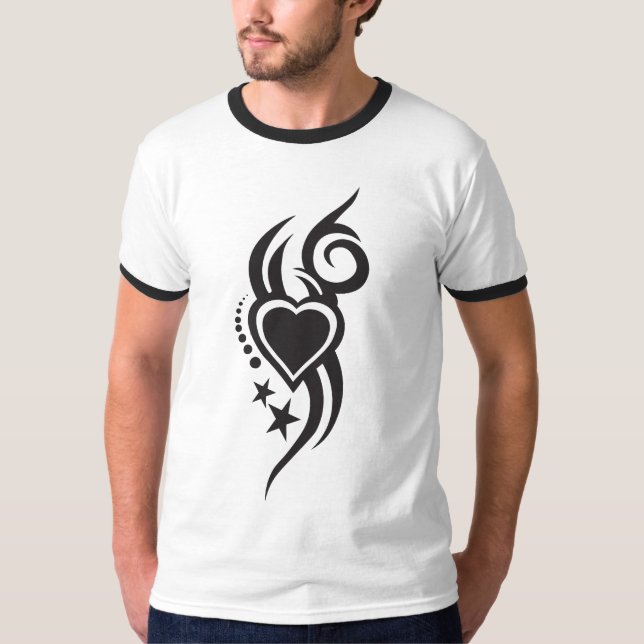 Ornamental Floral Heart Tattoo  T-Shirt (Front)