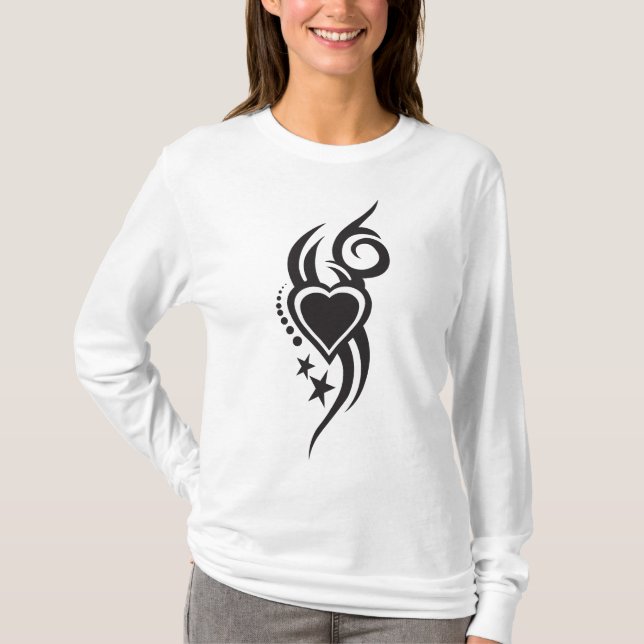 Ornamental Floral Heart Tattoo  T-Shirt (Front)