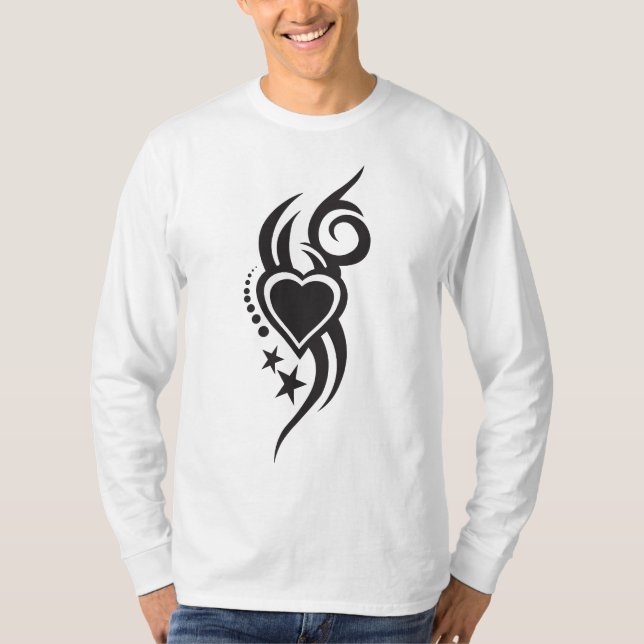 Ornamental Floral Heart Tattoo  T-Shirt (Front)