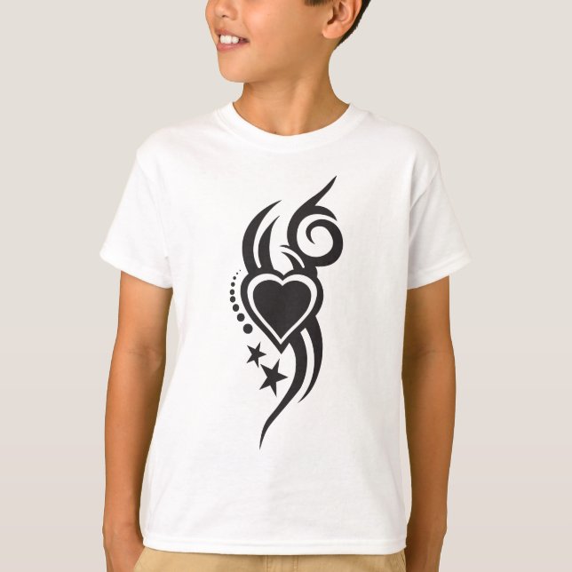 Ornamental Floral Heart Tattoo  T-Shirt (Front)