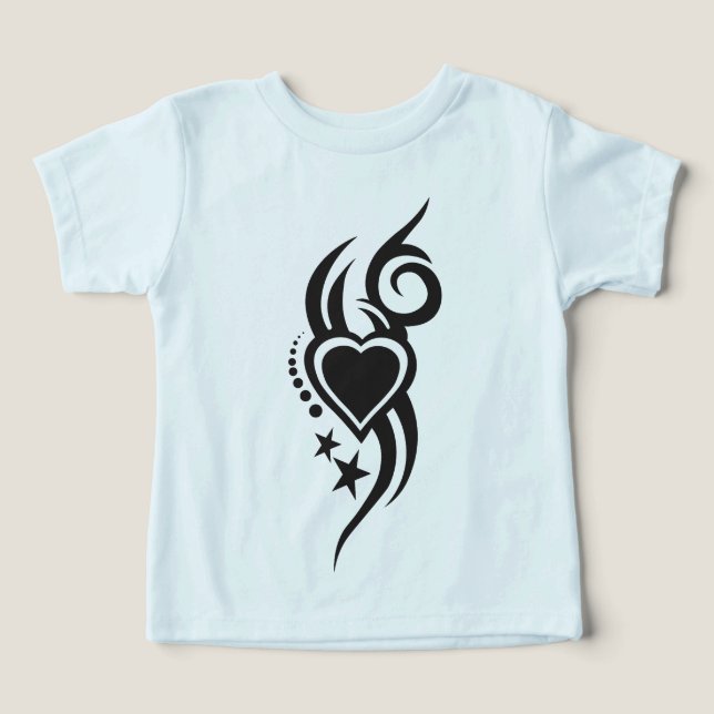Ornamental Floral Heart Tattoo  Toddler T-shirt (Design Front)