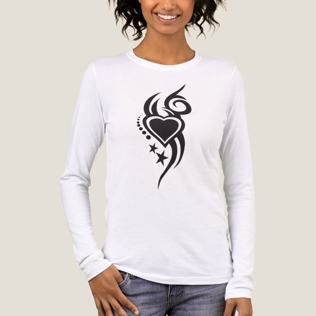 Ornamental Floral Heart Tattoo  Tri-Blend Shirt (Front)