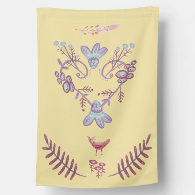ornamental floral house flag (Back)