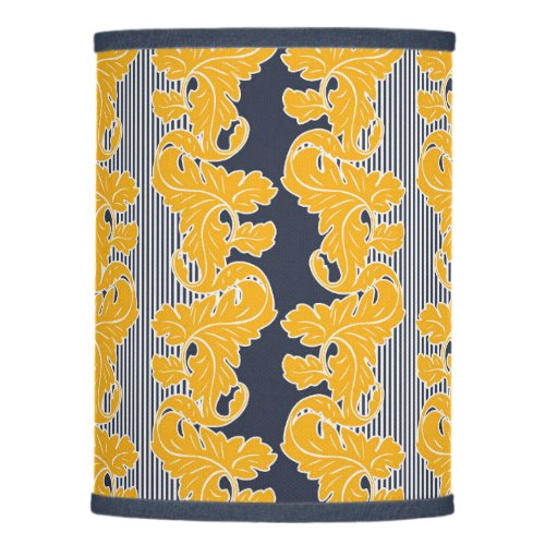 Ornamental floral leaves yellow white blue lamp shade