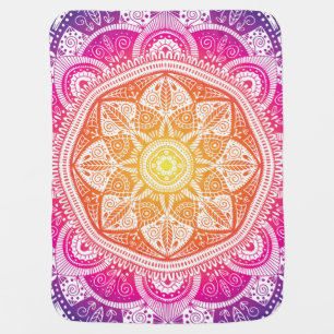 Ornamental floral mandala: colorful vintage. baby blanket