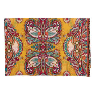 Ornamental Floral Paisley: Traditional Bandanna Pillow Case