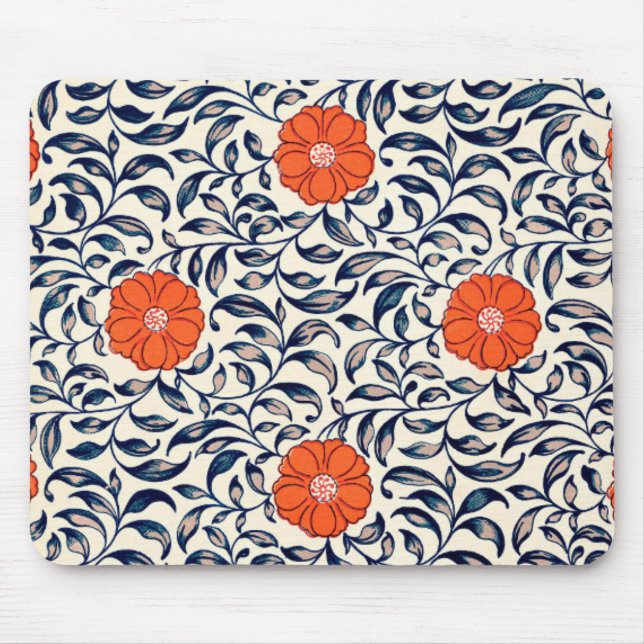Ornamental Floral Pattern Mouse Pad (Front)