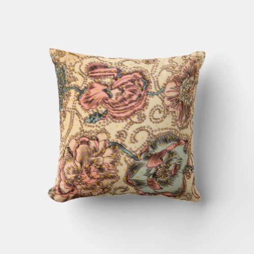 Ornamental floral throw pillow