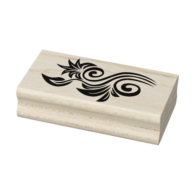 Ornamental flower silhouette art stamp (Stamp)
