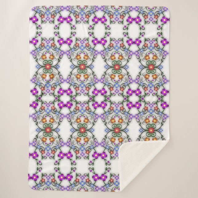 ornamental flowers blanket (Front)