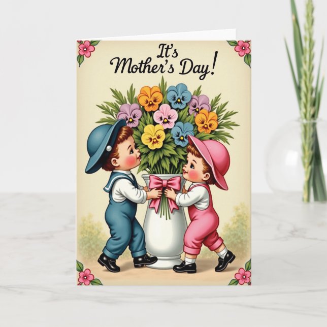 Ornamental Flowers Mothers Day Card (Front)