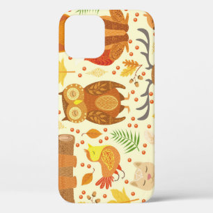 Ornamental forest animals illustration. iPhone 12 case