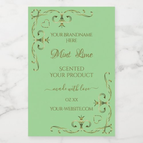Ornamental Gold Corners Sage Green Product Labels