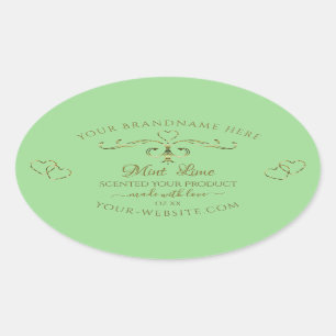 Ornamental Gold Hearts Sage Green Product Labels