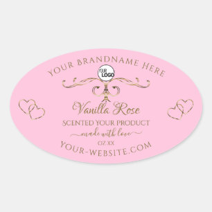 Ornamental Gold Light Baby Pink Product Label Logo