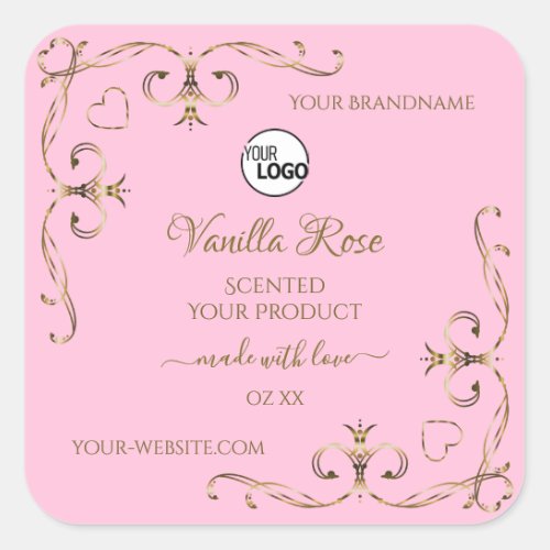 Ornamental Gold Light Baby Pink Product Label Logo