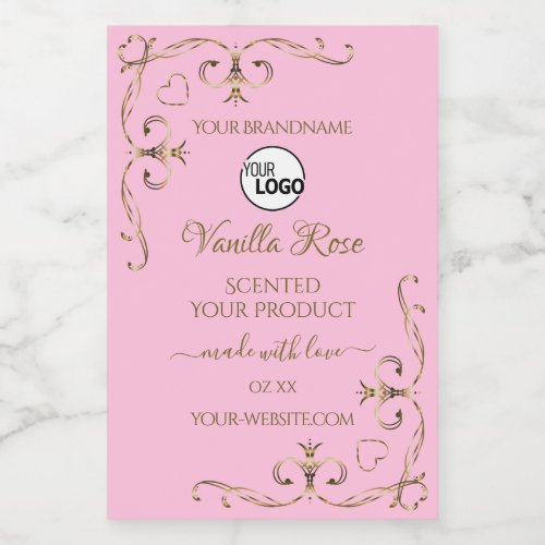 Ornamental Gold Light Baby Pink Product Label Logo