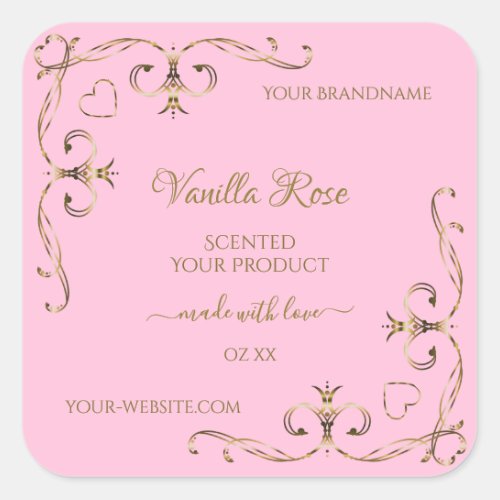 Ornamental Gold Light Baby Pink Product Labels