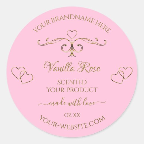 Ornamental Gold Light Baby Pink Product Labels