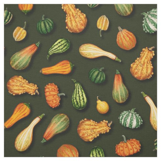 Ornamental Gourds for Autumn, Fall, Thanksgiving Fabric