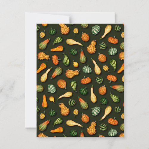 Ornamental Gourds for Autumn Fall Thanksgiving Note Card